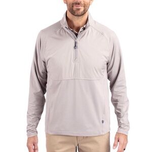 Cutter & Buck Adapt Eco Knit Hybrid Recycled Gray Quarter-Zip Jacket XL